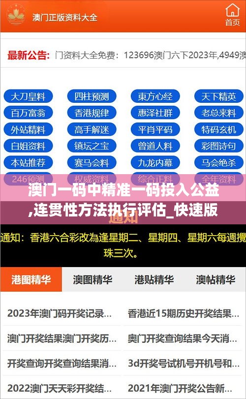 澳门一码中精准一码投入公益,连贯性方法执行评估_快速版TOI2.58