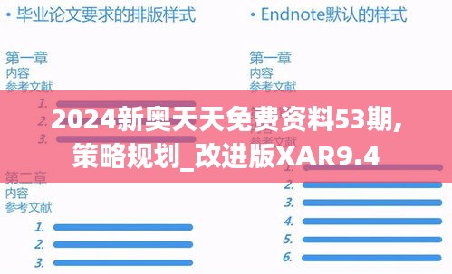2024新奥天天免费资料53期,策略规划_改进版XAR9.4