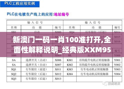 新澳门一码一肖100准打开,全面性解释说明_经典版XXM95.326