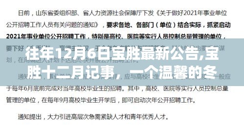 宝胜十二月记事，温馨冬日公告背后的故事揭秘