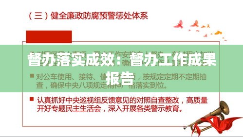 督办落实成效：督办工作成果报告 
