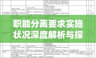 职能分离要求实施状况深度解析与探讨