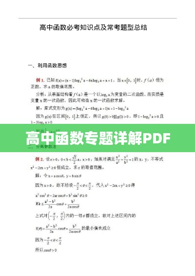 高中函数专题详解PDF