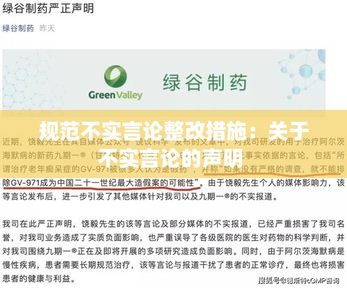 规范不实言论整改措施：关于不实言论的声明 