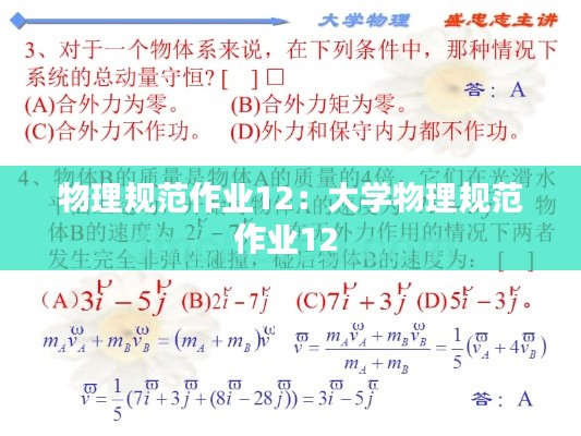 物理规范作业12：大学物理规范作业12 