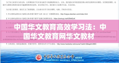 中国华文教育高效学习法：中国华文教育网华文教材 