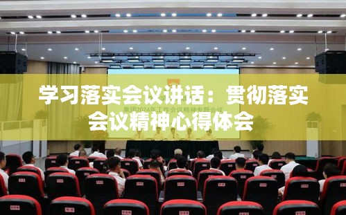 学习落实会议讲话：贯彻落实会议精神心得体会 