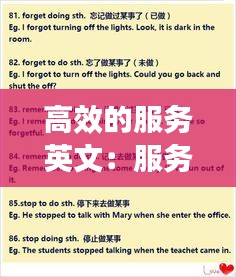 高效的服务英文：服务效率的英文 