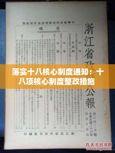 落实十八核心制度通知：十八项核心制度整改措施 
