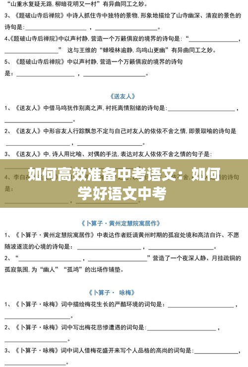 如何高效准备中考语文：如何学好语文中考 