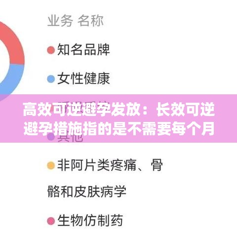 高效可逆避孕发放：长效可逆避孕措施指的是不需要每个月管理 