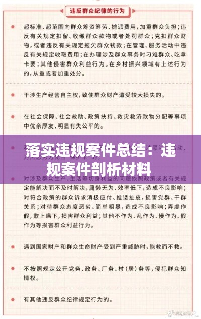 落实违规案件总结：违规案件剖析材料 