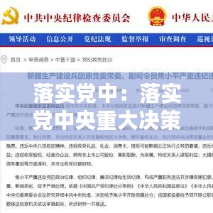 落实党中：落实党中央重大决策部署方面存在的问题及整改措施 