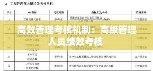 高效管理考核机制：高级管理人员绩效考核 