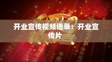 开业宣传视频语录：开业宣传片 