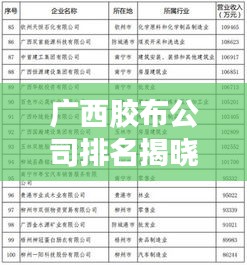 广西胶布公司排名揭晓，权威榜单助你挑选优质合作伙伴！