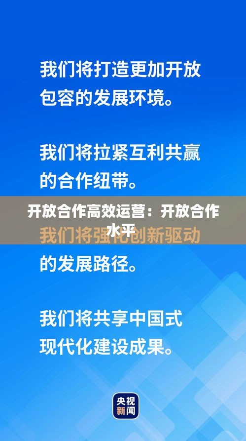 开放合作高效运营：开放合作水平 