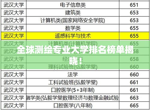 全球测绘专业大学排名榜单揭晓！