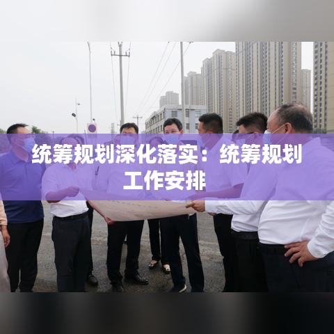 统筹规划深化落实：统筹规划工作安排 