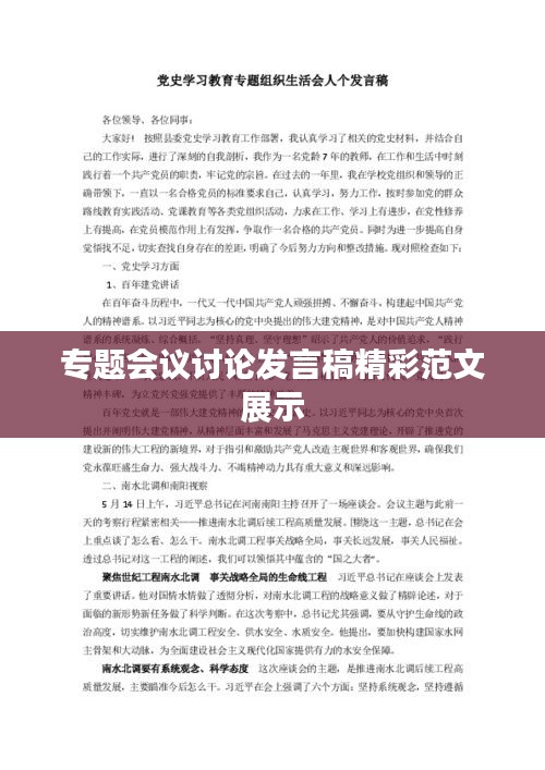 专题会议讨论发言稿精彩范文展示
