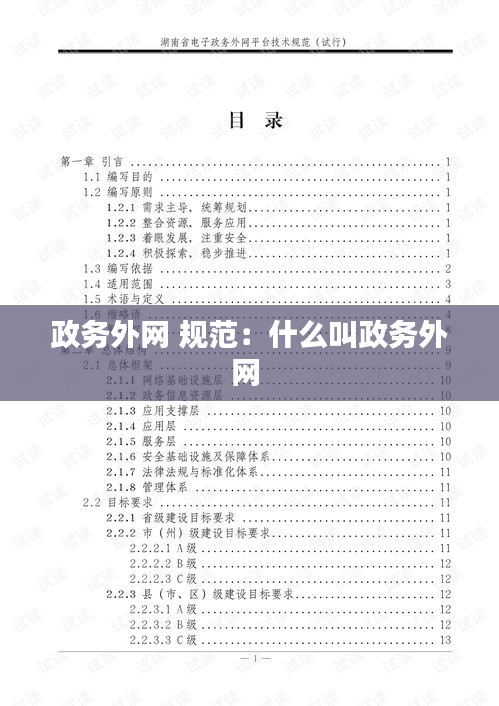 政务外网 规范：什么叫政务外网 