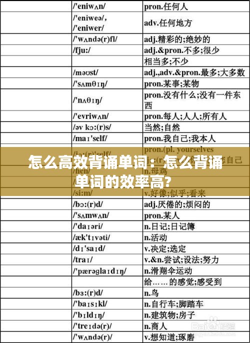 怎么高效背诵单词：怎么背诵单词的效率高? 