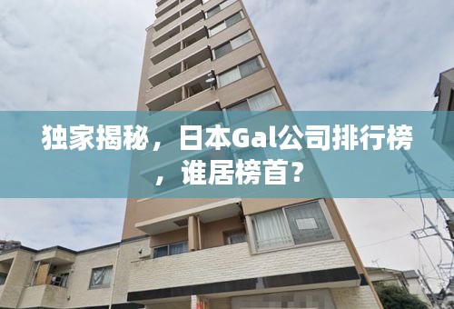 独家揭秘，日本Gal公司排行榜，谁居榜首？