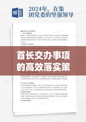 首长交办事项的高效落实策略，提升执行力与达成目标的实践方法