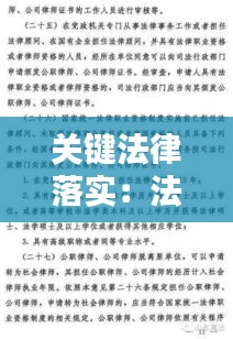 关键法律落实：法律的落实 