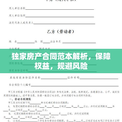独家房产合同范本解析，保障权益，规避风险