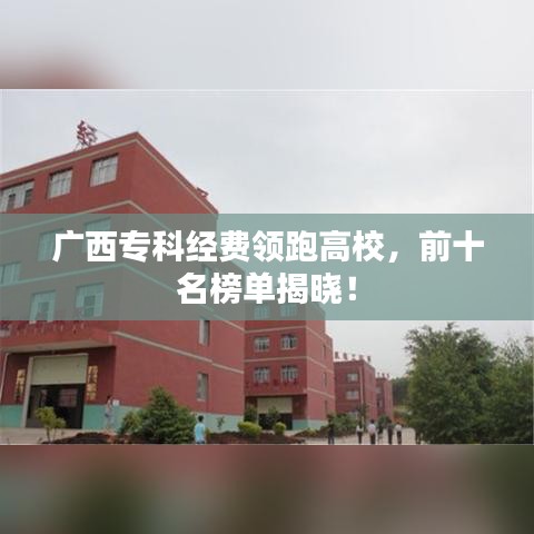 广西专科经费领跑高校，前十名榜单揭晓！