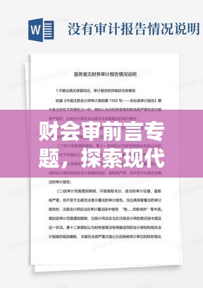 财会审前言专题，探索现代企业财务审计创新之路