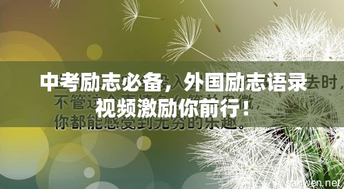 中考励志必备，外国励志语录视频激励你前行！