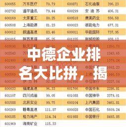 中德企业排名大比拼，揭秘优秀公司影响力榜单