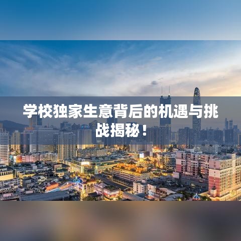 学校独家生意背后的机遇与挑战揭秘！