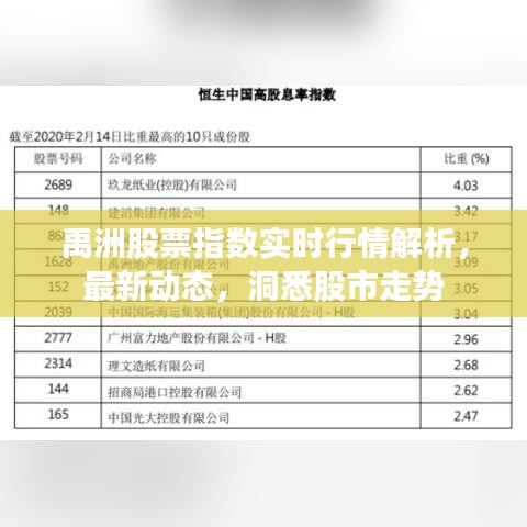 禹洲股票指数实时行情解析，最新动态，洞悉股市走势