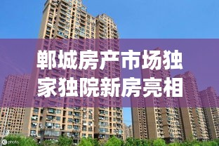 郸城房产市场独家独院新房亮相，打造理想居住新标杆