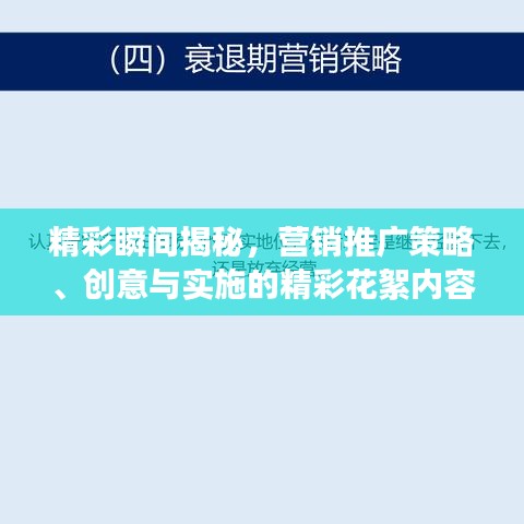 精彩瞬间揭秘，营销推广策略、创意与实施的精彩花絮内容！