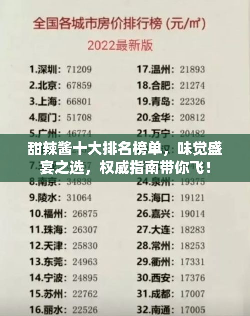 甜辣酱十大排名榜单，味觉盛宴之选，权威指南带你飞！