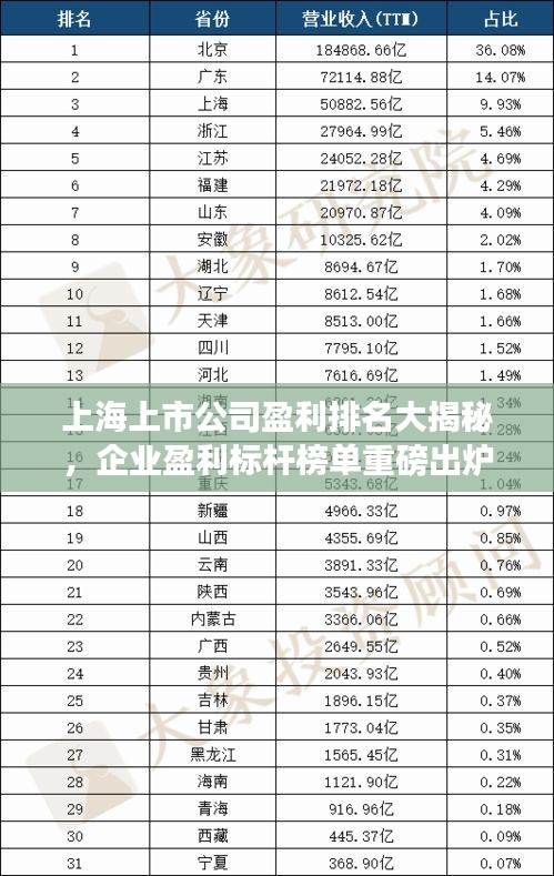 上海上市公司盈利排名大揭秘，企业盈利标杆榜单重磅出炉！