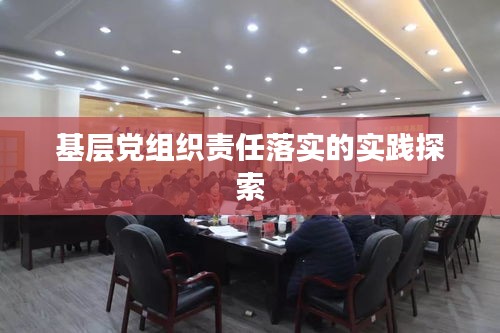 基层党组织责任落实的实践探索