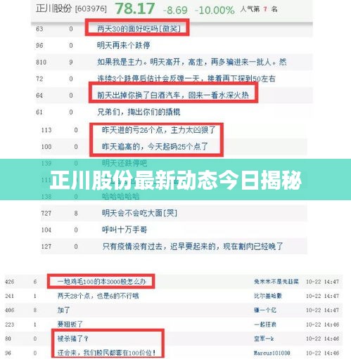 正川股份最新动态今日揭秘