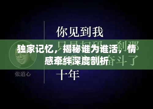 独家记忆，揭秘谁为谁活，情感牵绊深度剖析