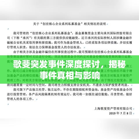 歌斐突发事件深度探讨，揭秘事件真相与影响