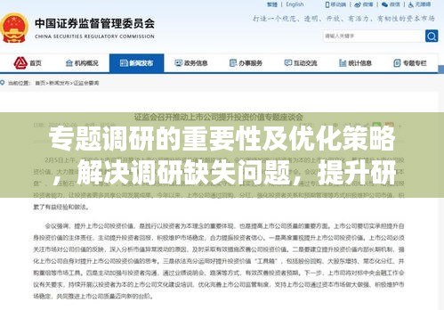 专题调研的重要性及优化策略，解决调研缺失问题，提升研究质量！