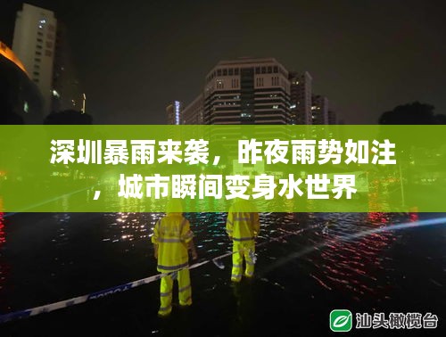 深圳暴雨来袭，昨夜雨势如注，城市瞬间变身水世界