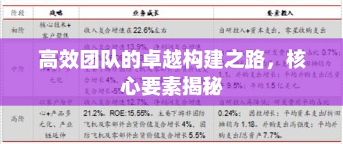 高效团队的卓越构建之路，核心要素揭秘